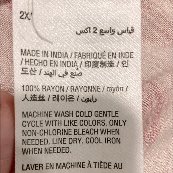 Style & Co Pink Gauze tab sleeve top | 2X - Picture 3 of 6